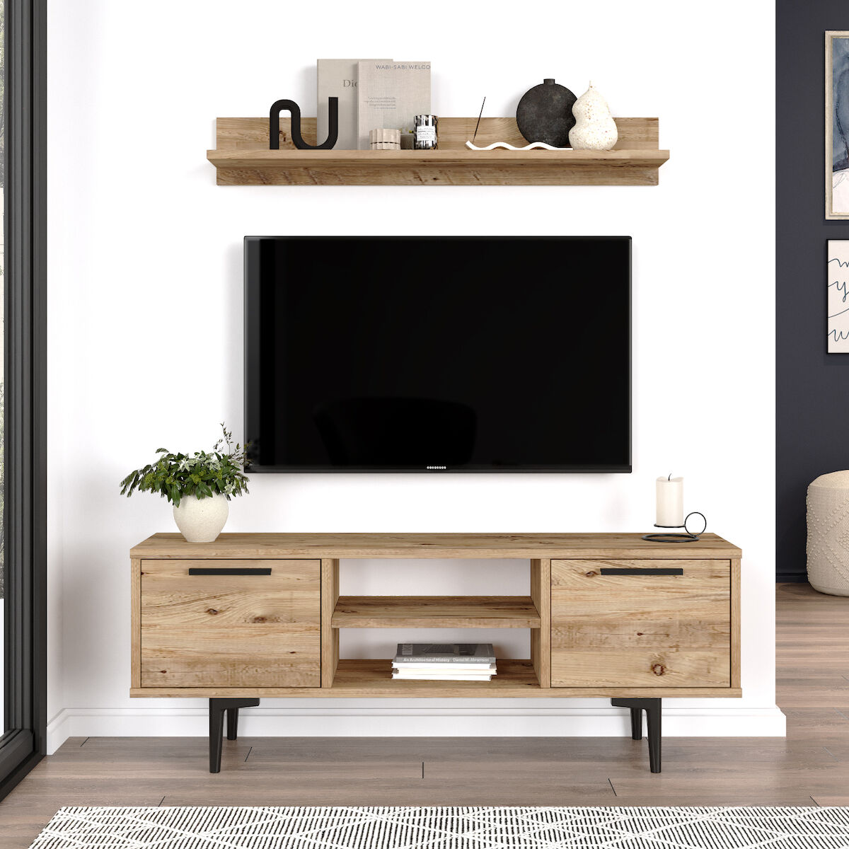 Valde tv-taso 120x29,5x44 cm vintage